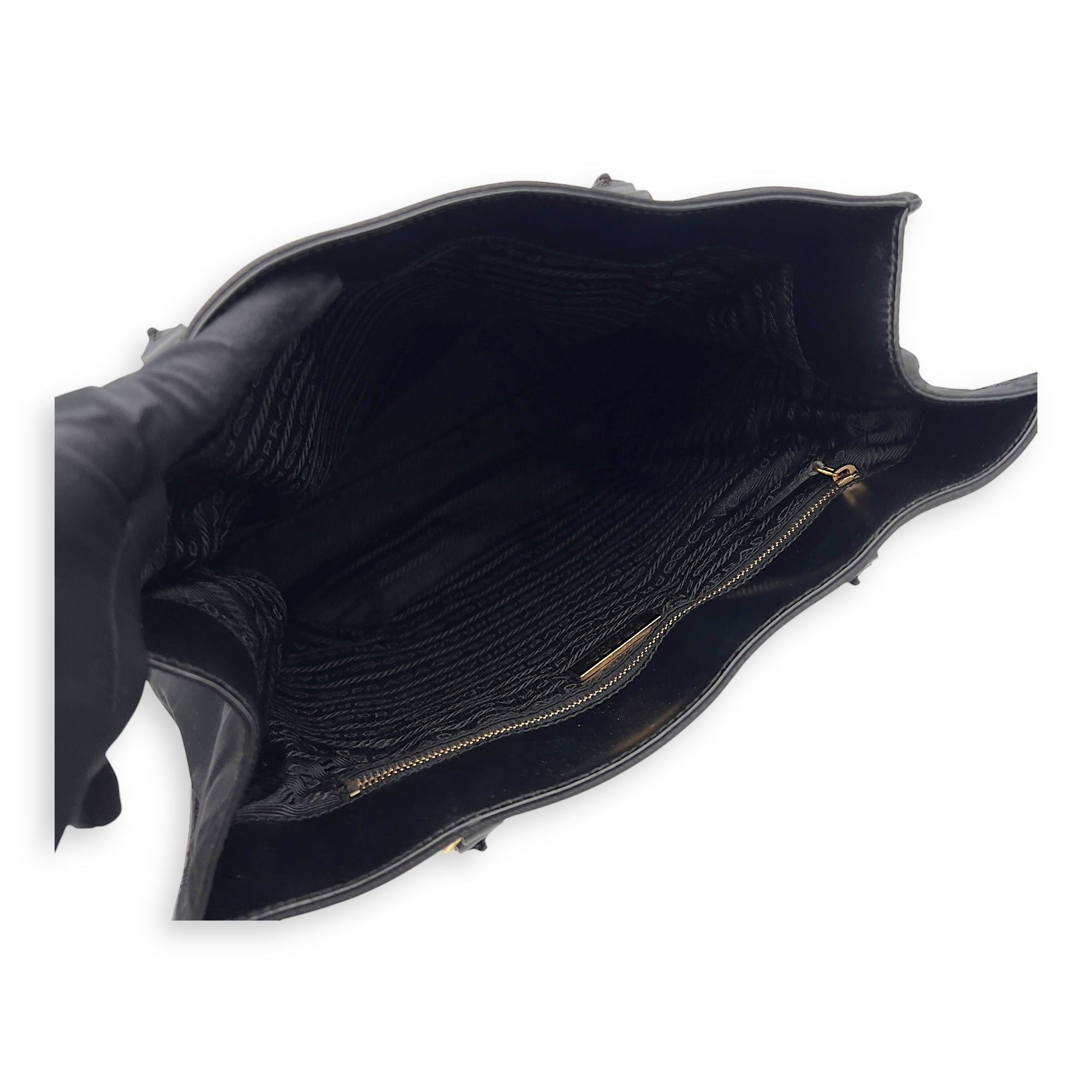 Logo Tote Bag Black in Nylon, Gold hardware - Image 12