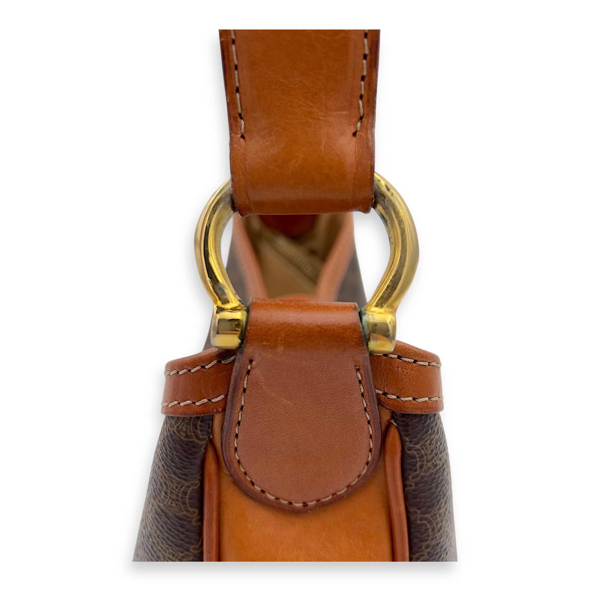 Vintage Macadam Shoulder Bag Brown in Coated Canvas, Gold hardware - Image 13