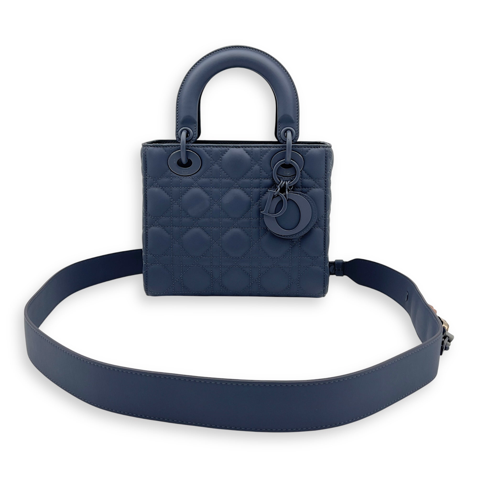 Lady Dior Top Handle Bag Small Ultramatte in Lambskin, Lacquered Metal hardware - Image 10