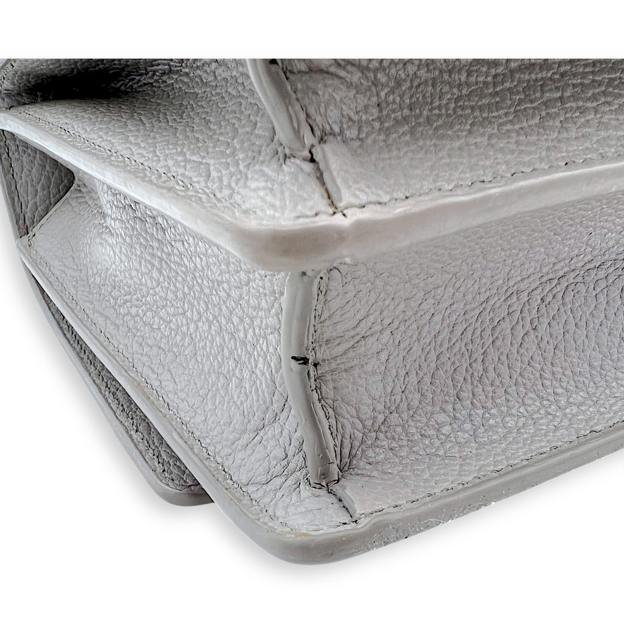 Sunset Medium Grey Shoulder Bag in Calfskin, Silver hardware - Image 14