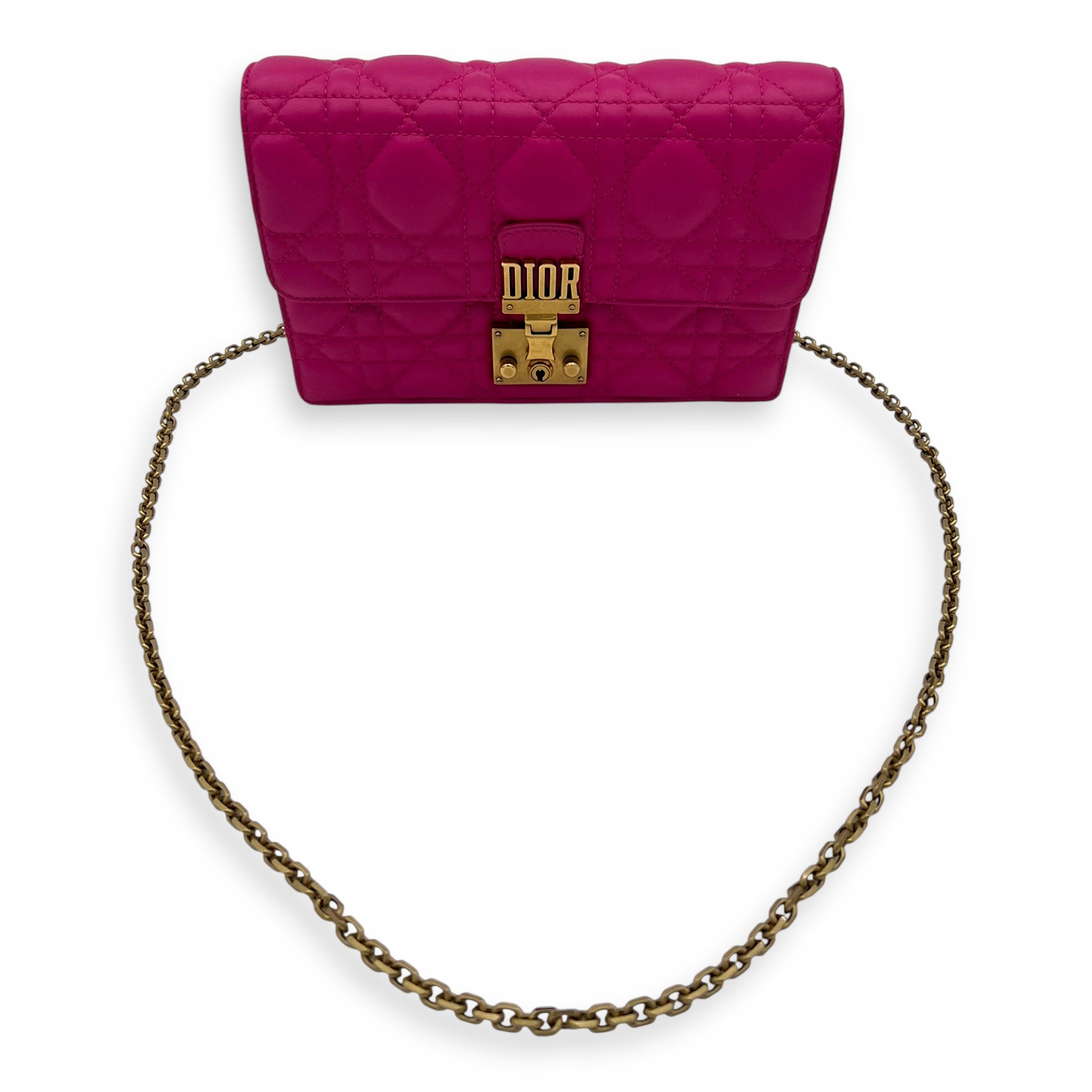DiorAddict Shoulder Bag Pink in Lambskin, Gold hardware - Image 14