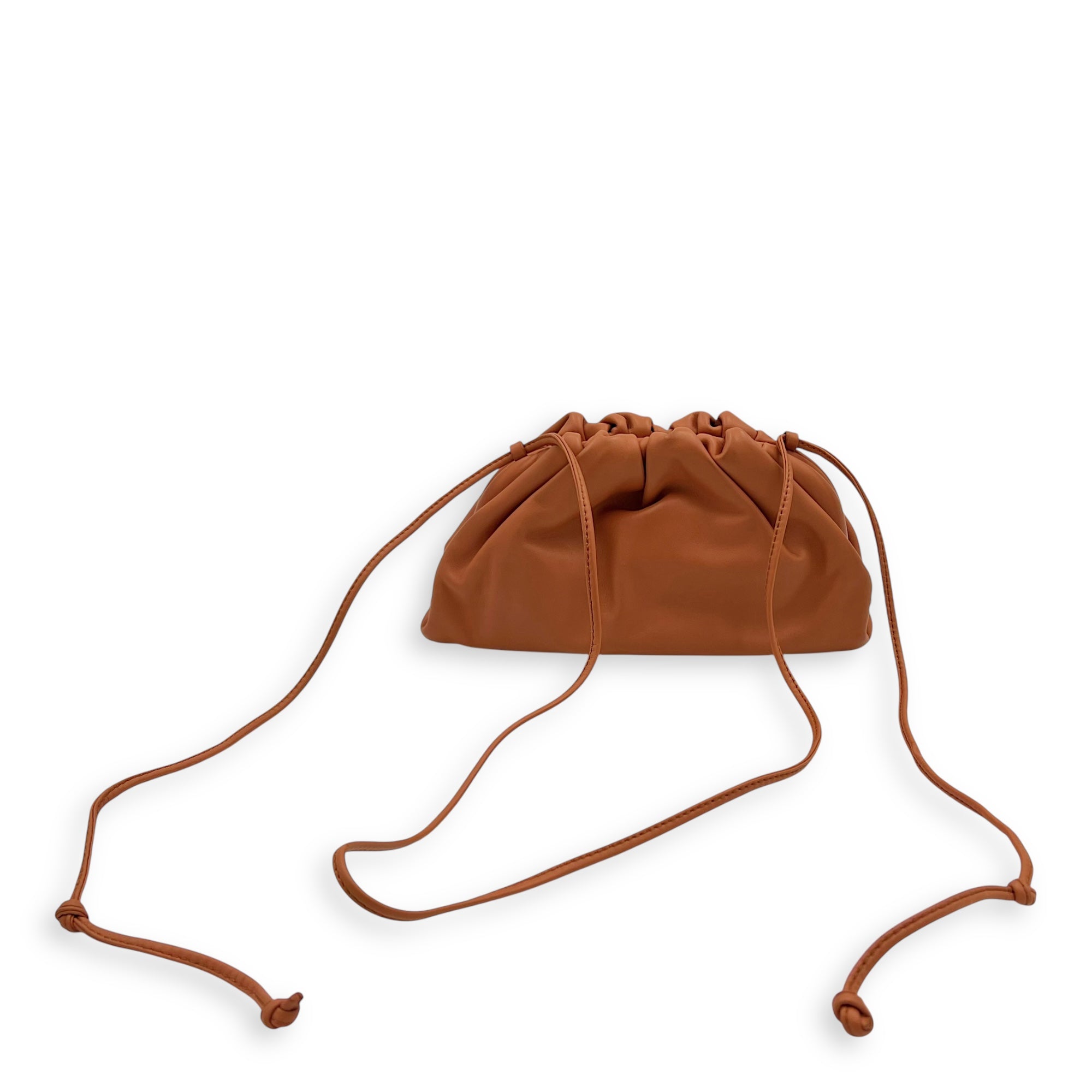 The Pouch Crossbody Bag Brown in Lambskin, Gold hardware - Image 14