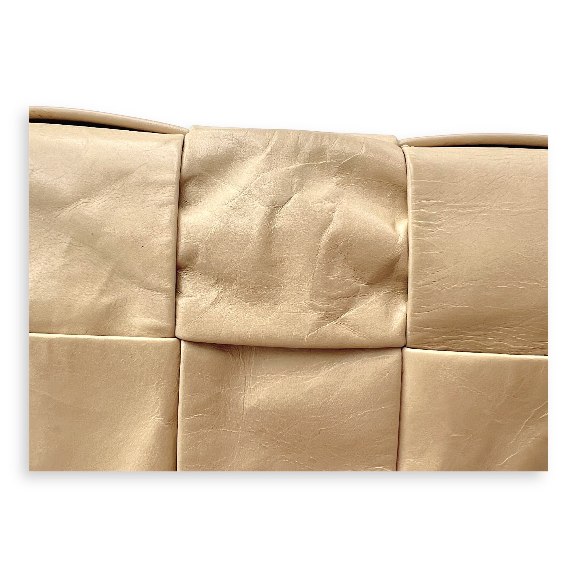 Cassette Crossbody Bag Beige in Calfskin, Silver hardware - Image 15