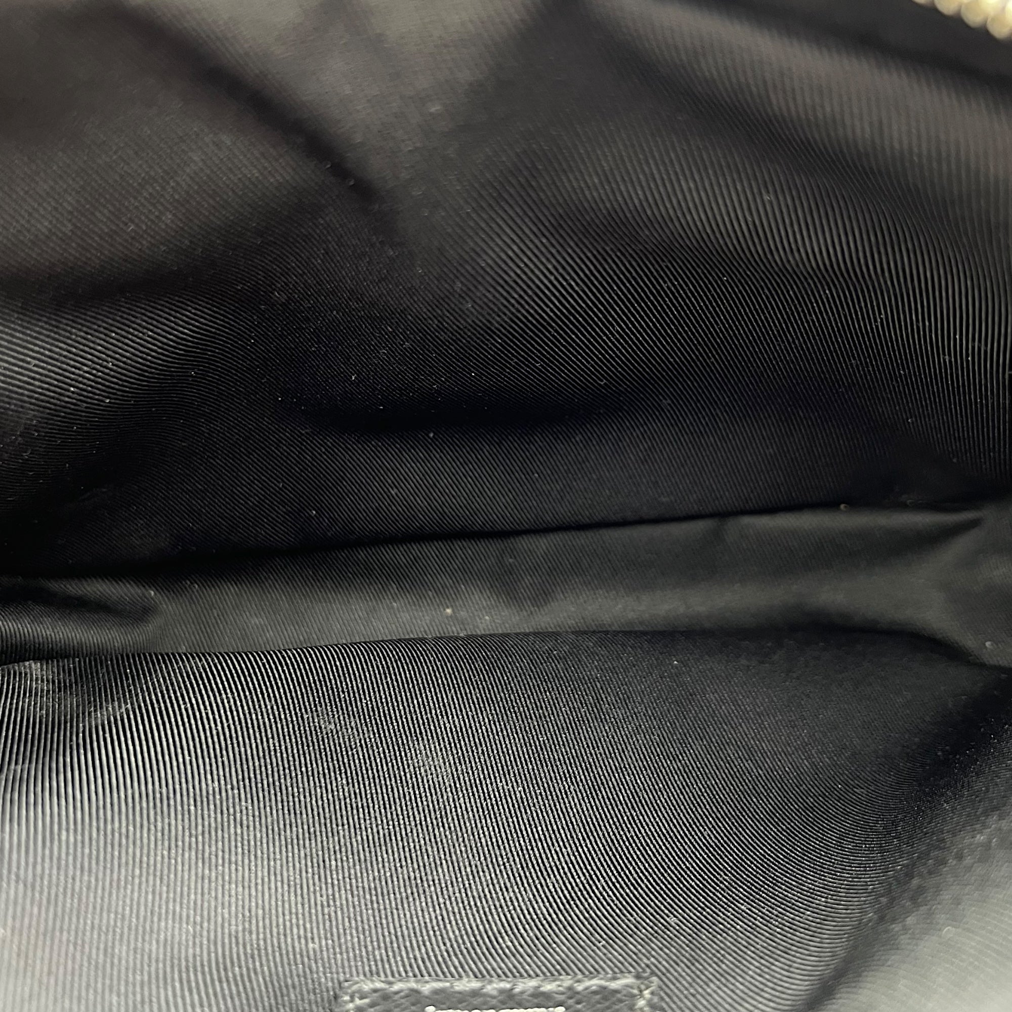 Outdoor Black Belt Bag in Taiga Leather, Silver hardware - Image 15