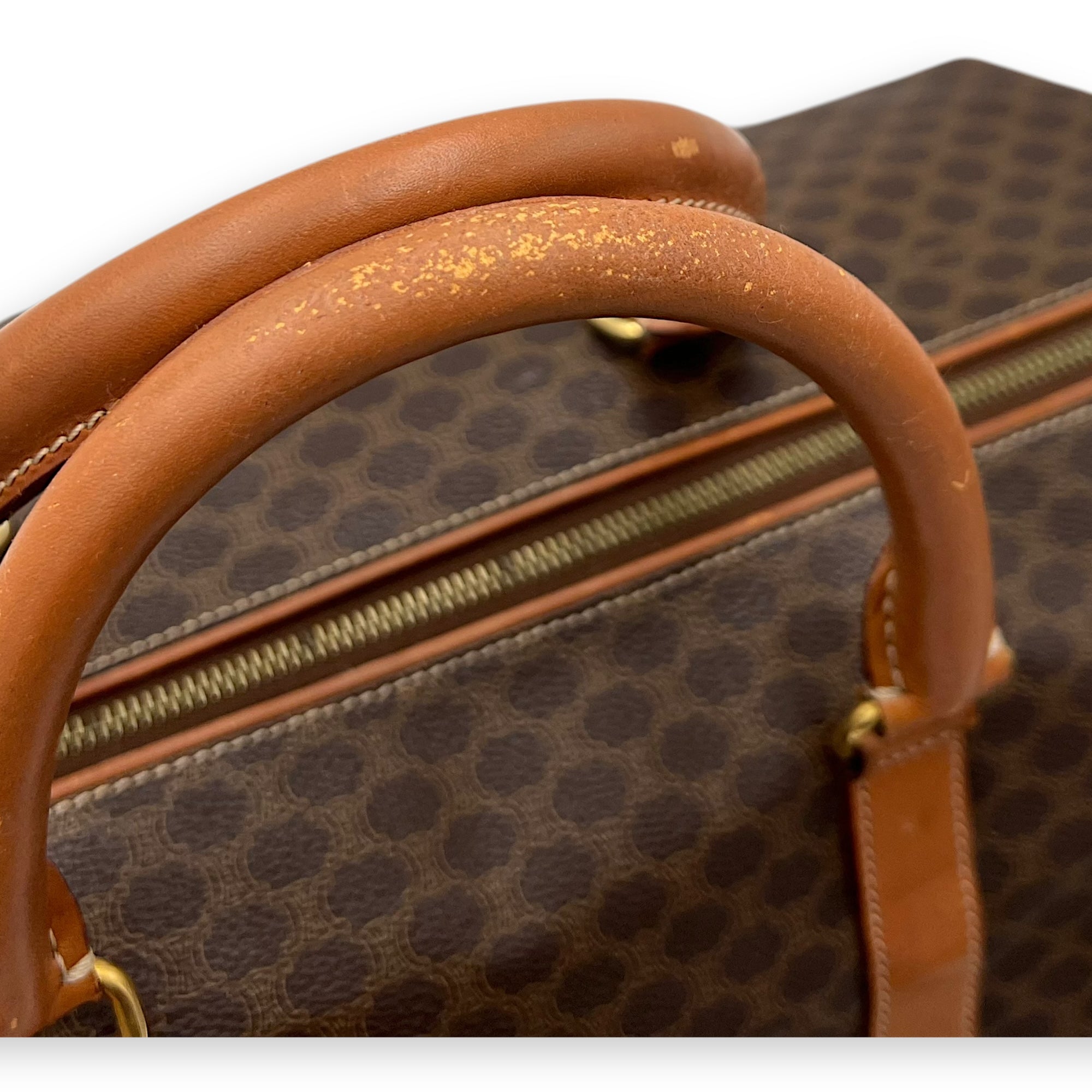 Vintage Macadam Brown Duffle Bag in Coated Canvas, Gold hardware - Image 17