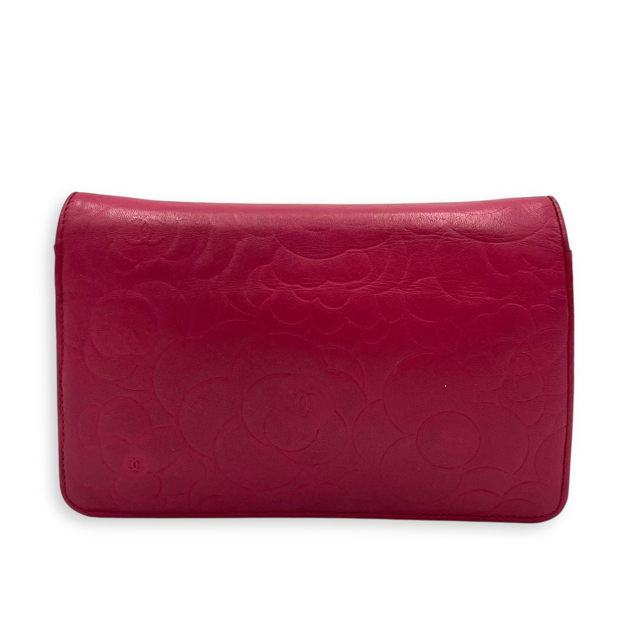Camelia Pink Wallet On Chain in Lambskin, Gold hardware - Image 3