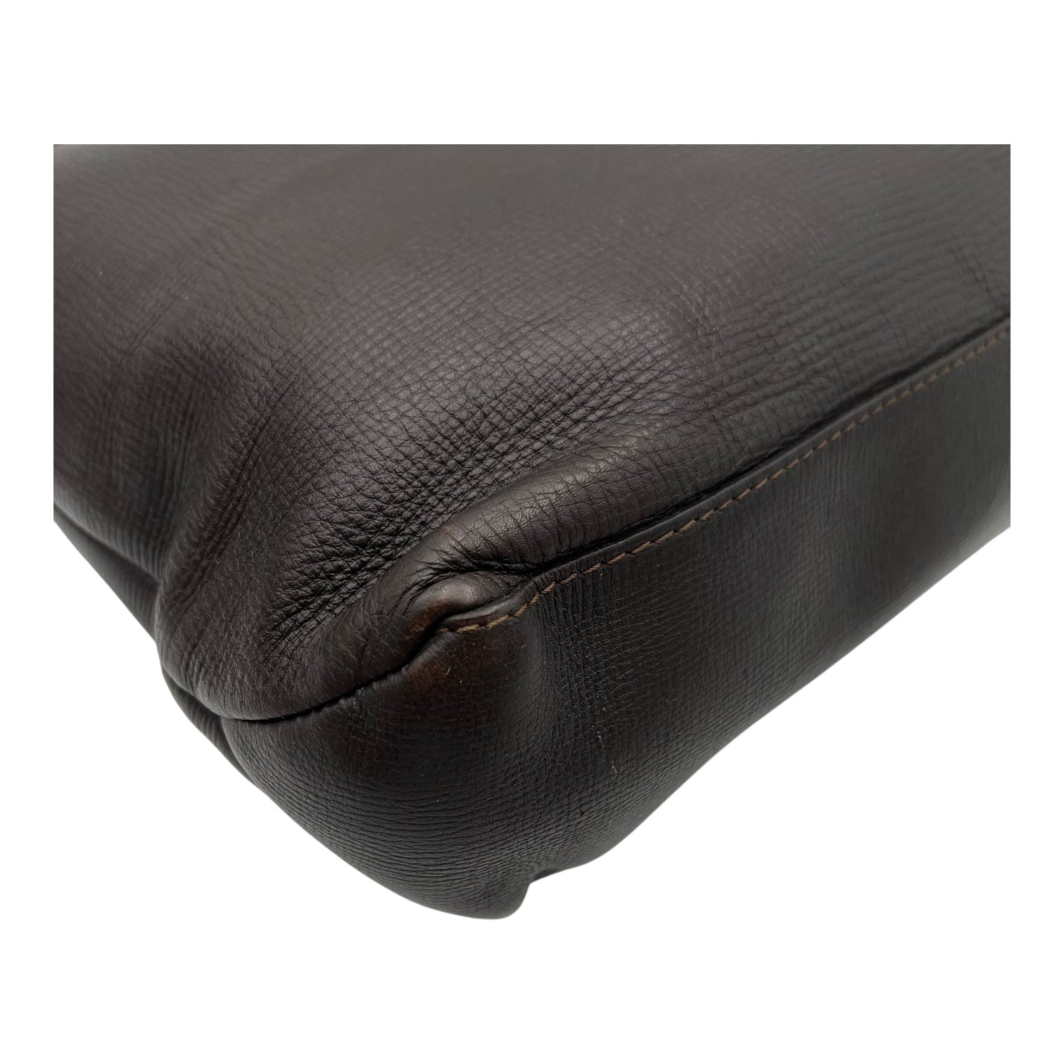 Utah Crossbody Bag Brown in Taiga Leather, Brushed Gold hardware - Image 13