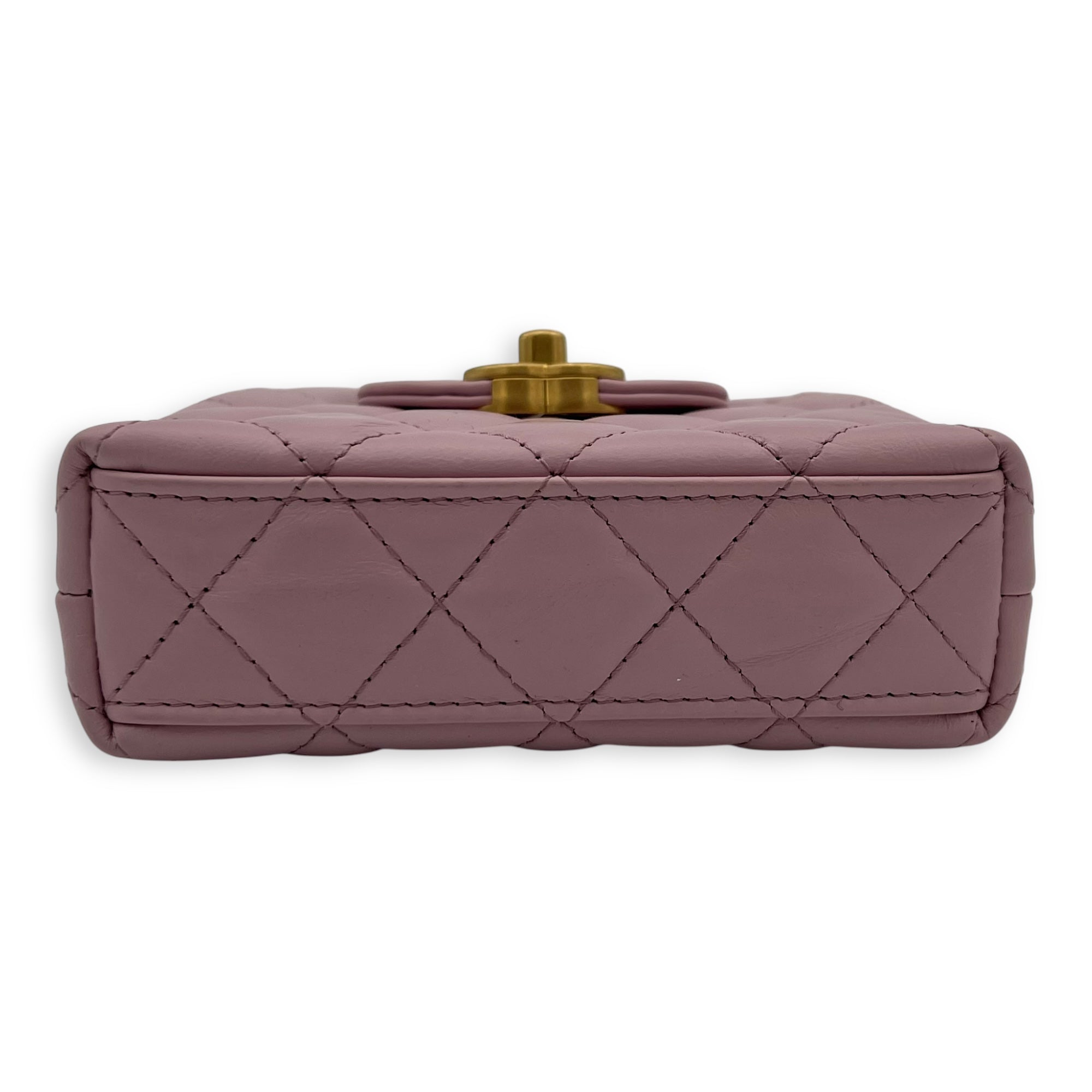 Kelly Top Handle Bag Nano Pink in Calfskin, Gold hardware - Image 6