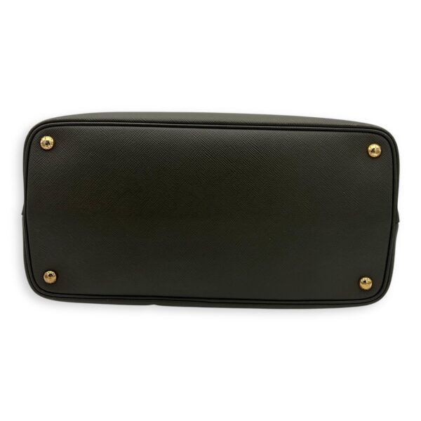 Double Top Handle Bag Green in Saffiano Leather, Gold hardware - Image 6
