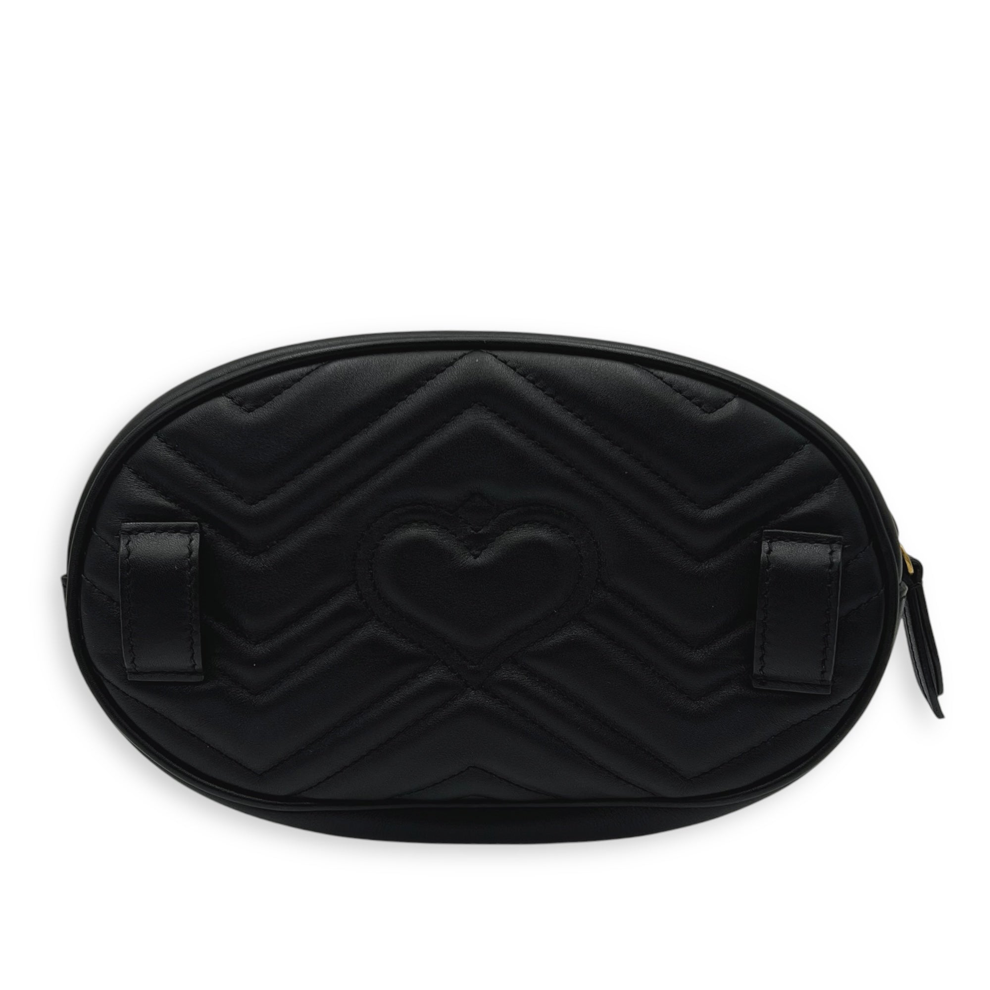 GG Marmont 85 Black Belt Bag in Calfskin, Gold hardware - Image 3