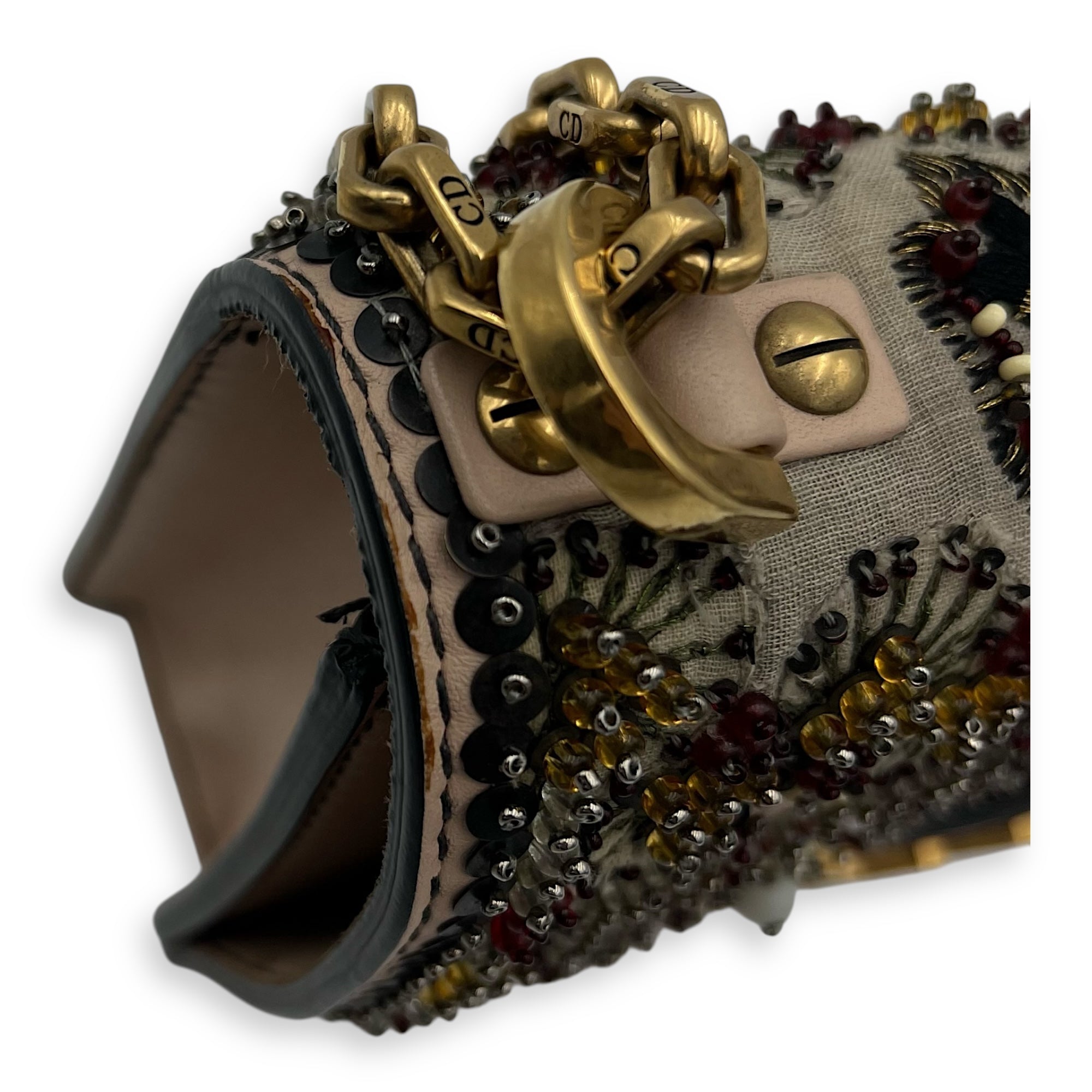 J'adior Shoulder Bag Pink in Calfskin, Gold hardware - Image 11