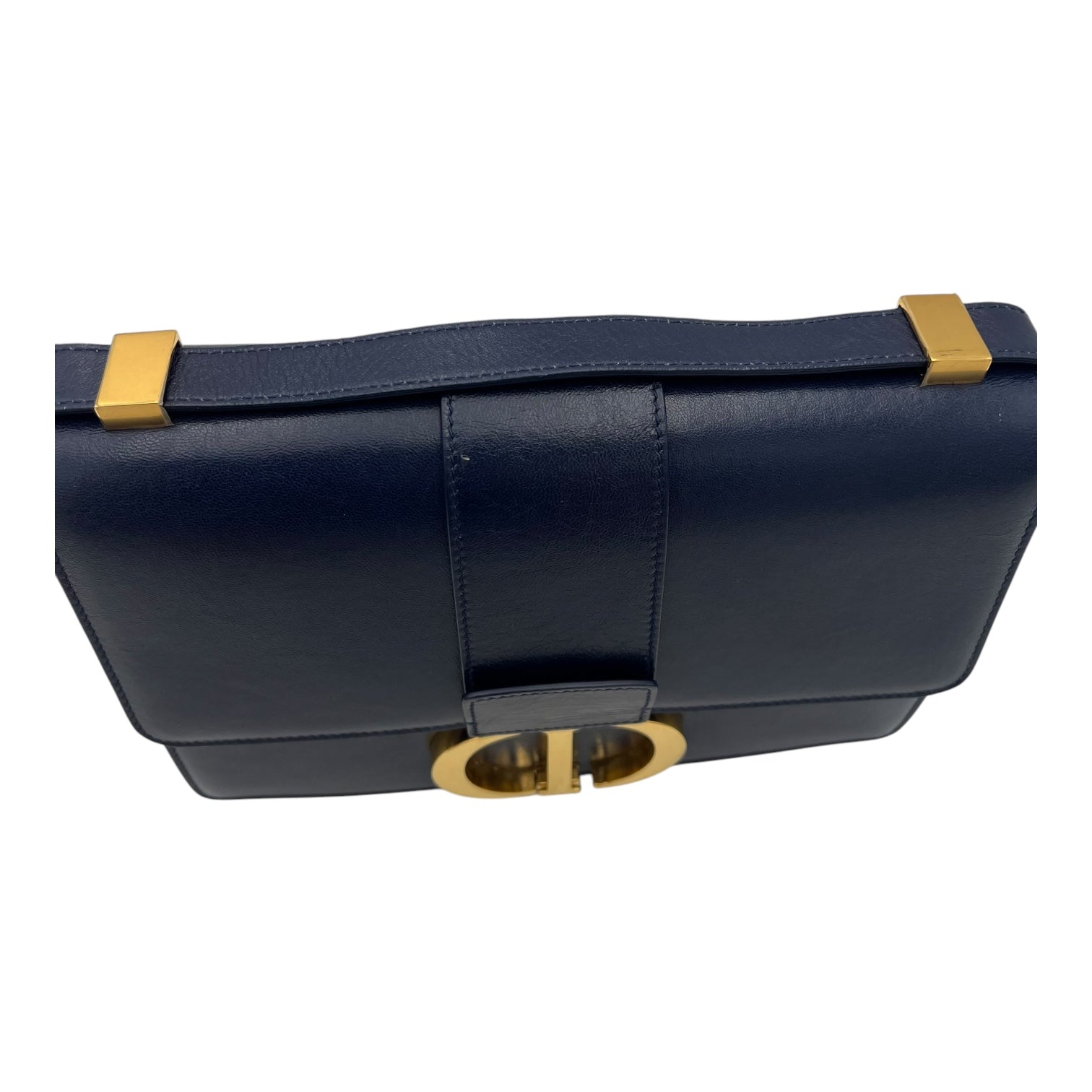 30 Montaigne Shoulder Bag Blue in Calfskin, Gold hardware - Image 8