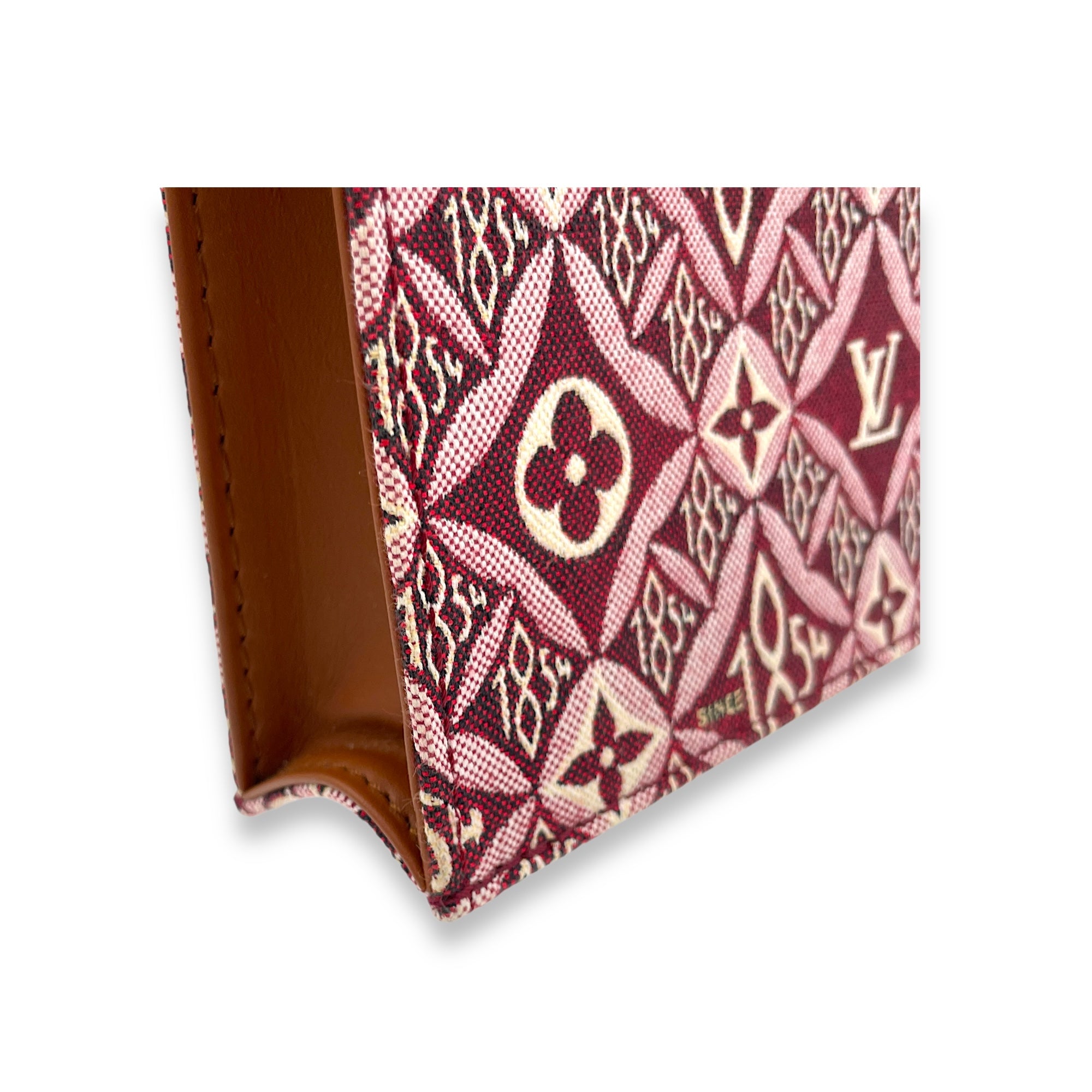 Since 1854 Sac Plat Petite Red Top Handle Bag in Canvas, Gold hardware - Image 11