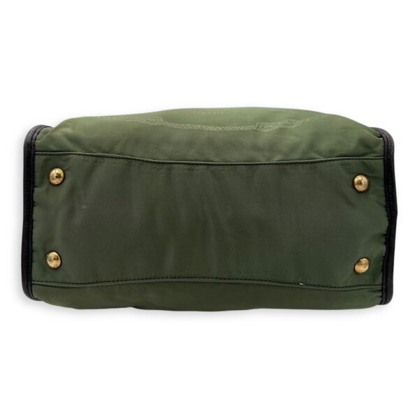Logo Green Top Handle Bag in Jacquard Nylon, Gold hardware - Image 6