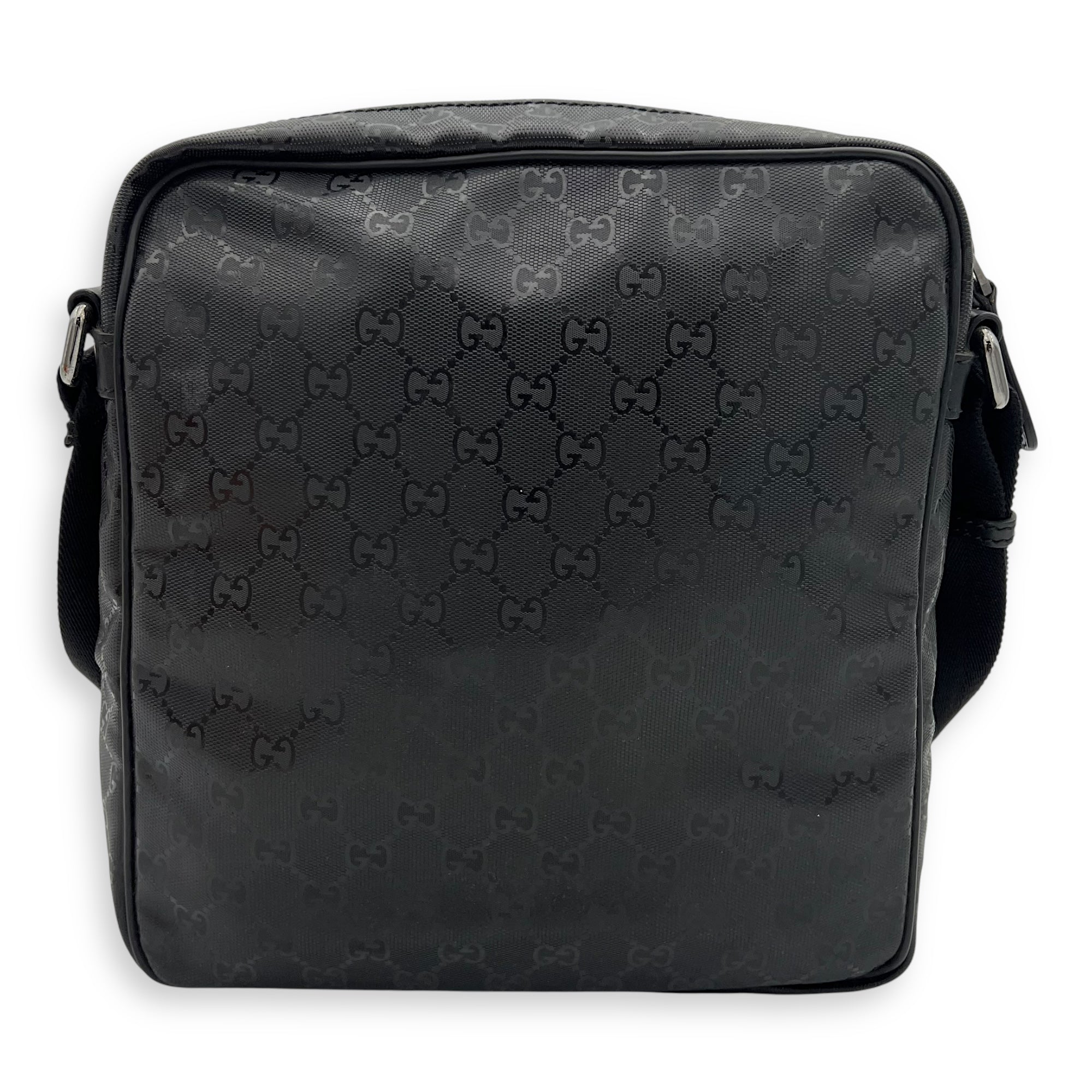 GG Messenger Black in Coated Canvas, Silver hardware - Image 3