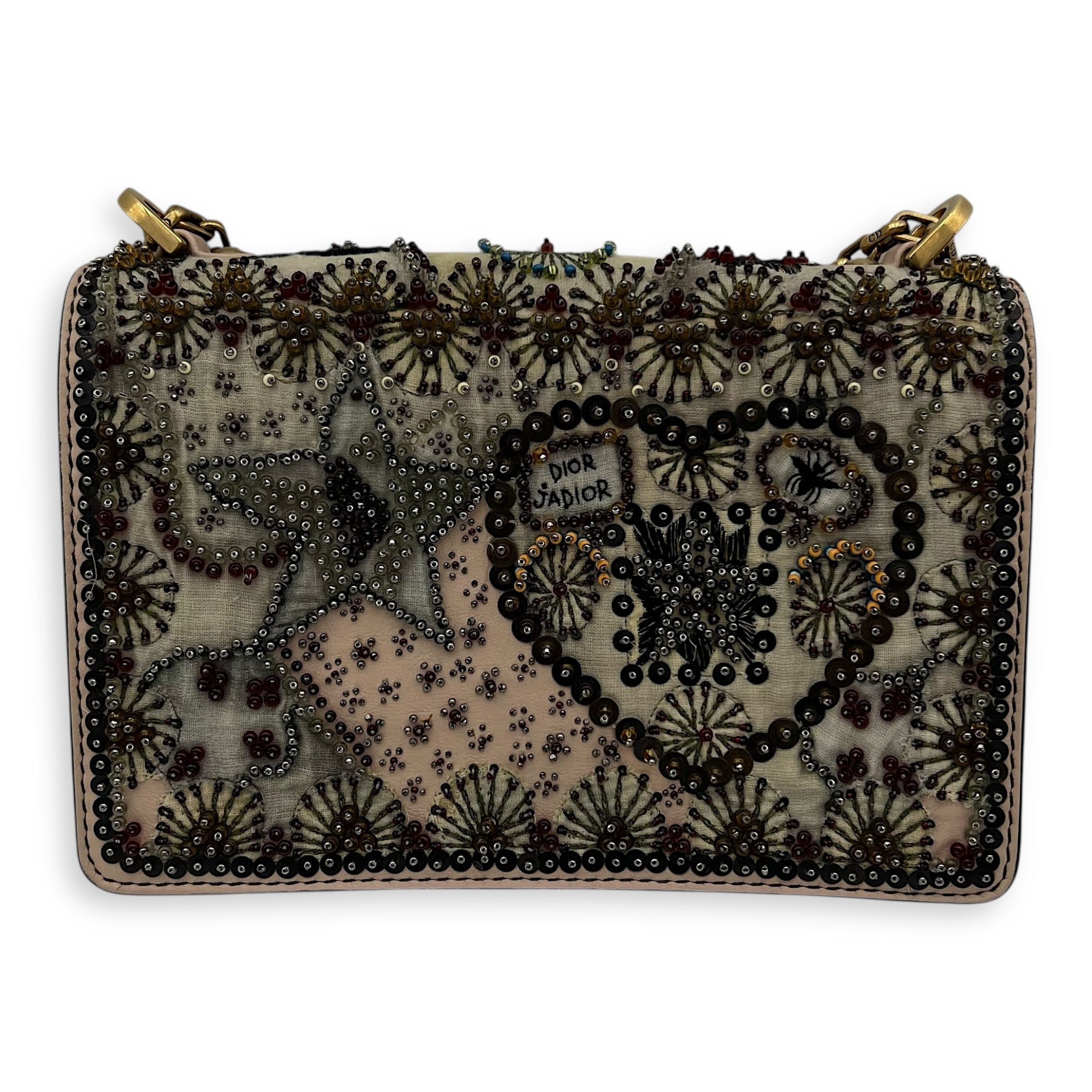 J'adior Shoulder Bag Pink in Calfskin, Gold hardware - Image 3