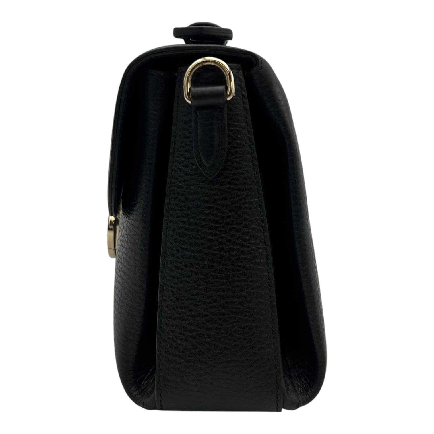 Interlocking G Top Handle Bag Black in Calfskin, Gold hardware - Image 5
