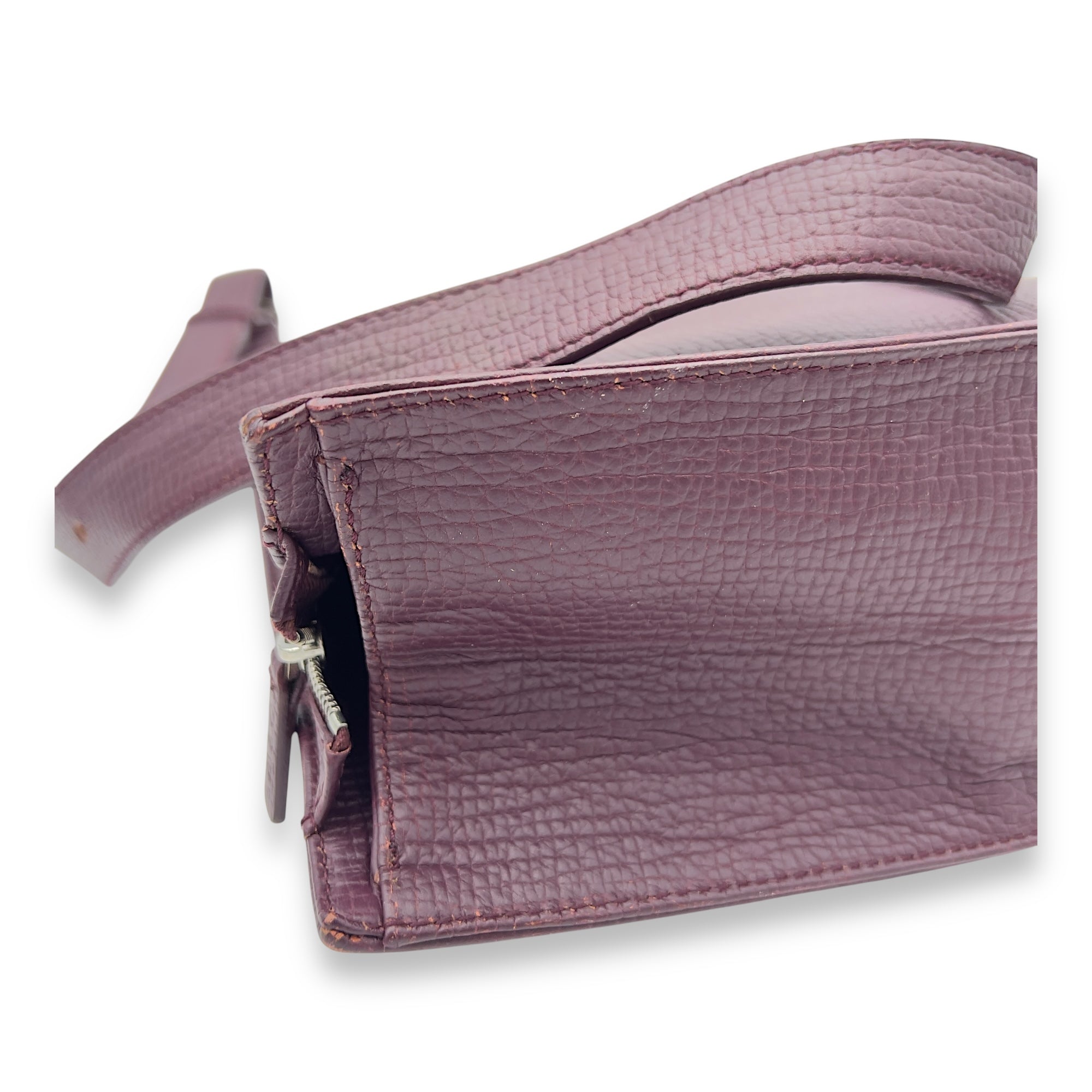 Logo Purple Crossbody Bag in Calfskin, Silver hardware - Image 8