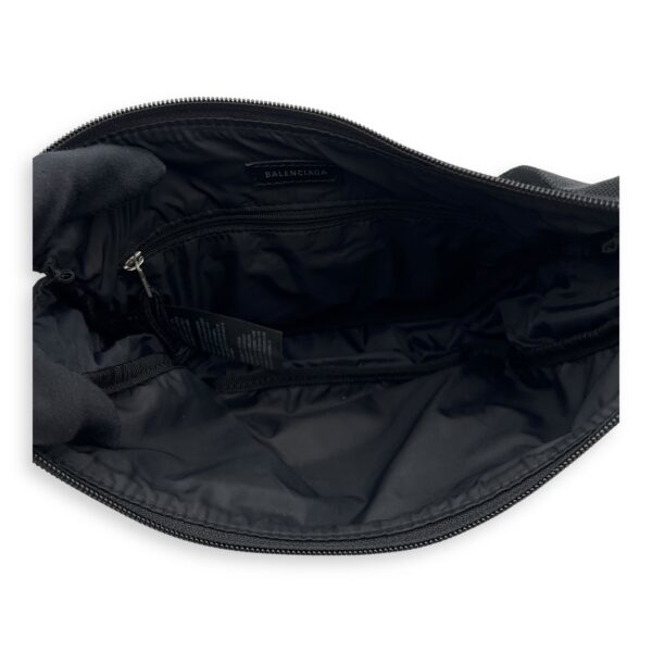 Logo Shoulder Bag Black in Canvas, Silver hardware - Image 7