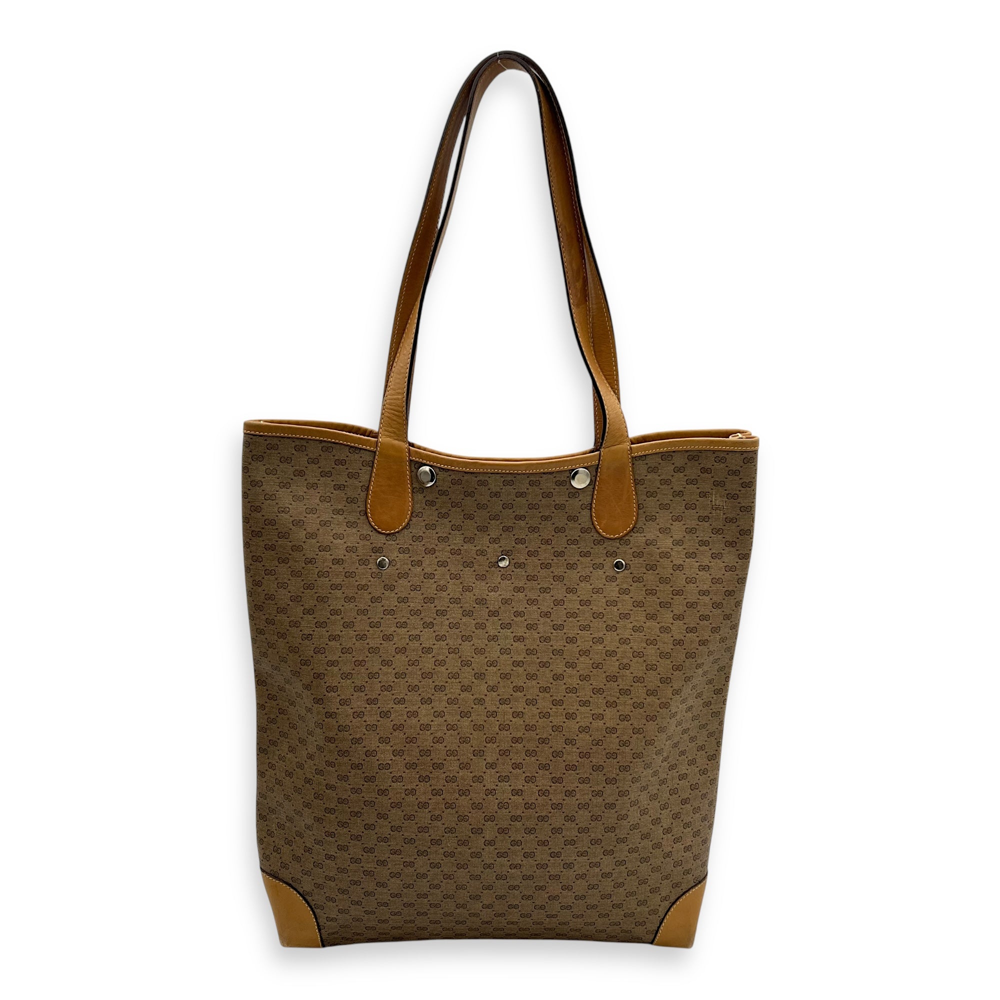 GG Tote Bag Brown in Coated Canvas, Gold hardware - Image 3