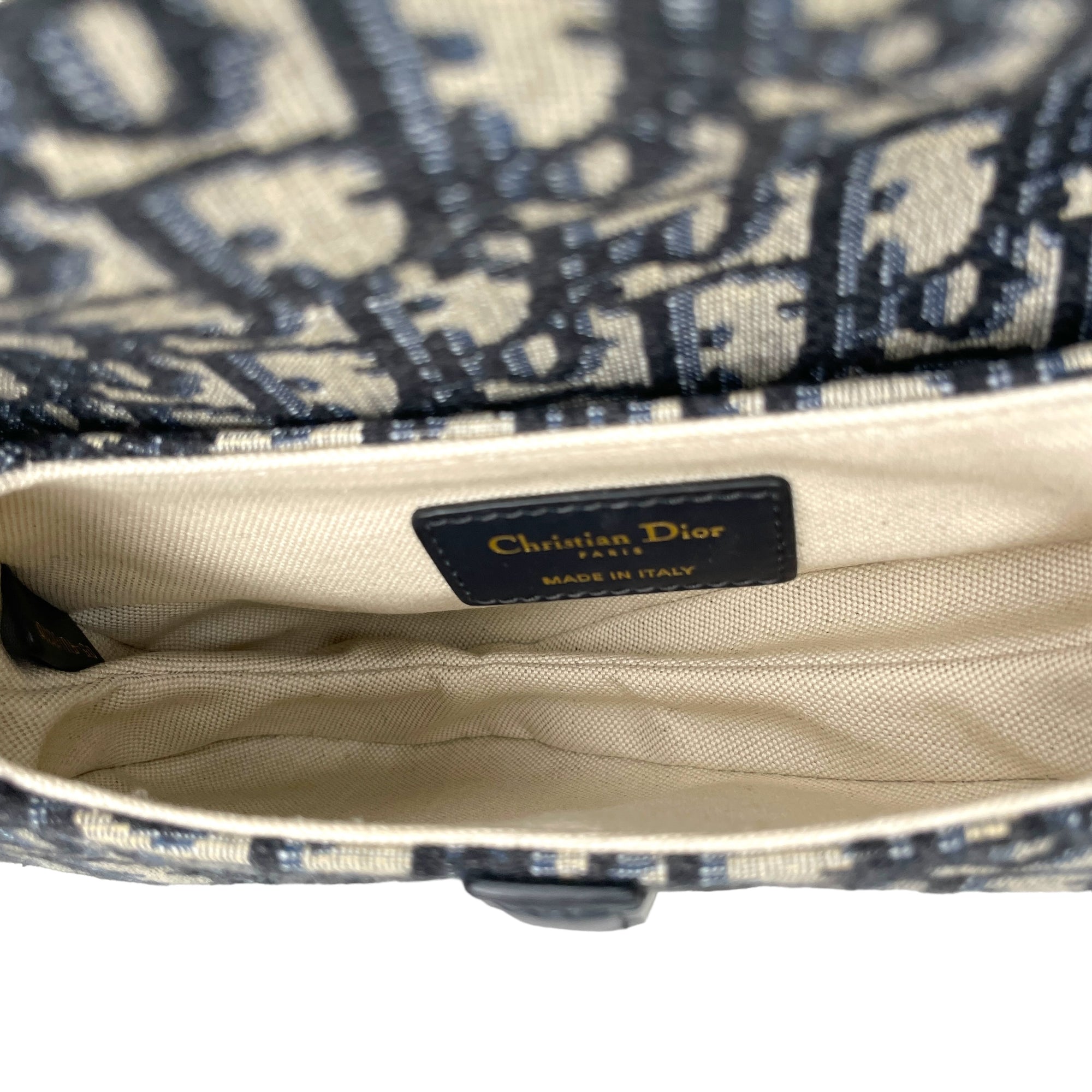Saddle Mini Blue Top Handle Bag in Jacquard, Gold hardware - Image 12