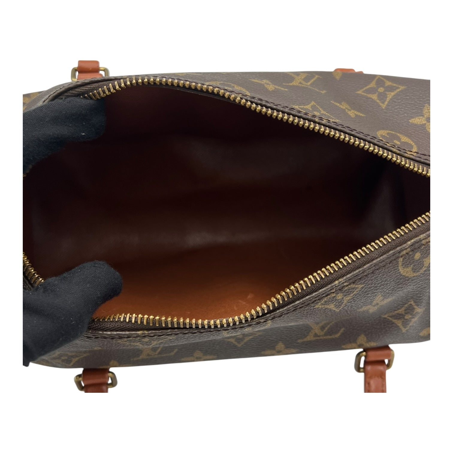 Papillon Top Handle Bag 26 Brown in Monogram Coated Canvas, Gold hardware - Image 7