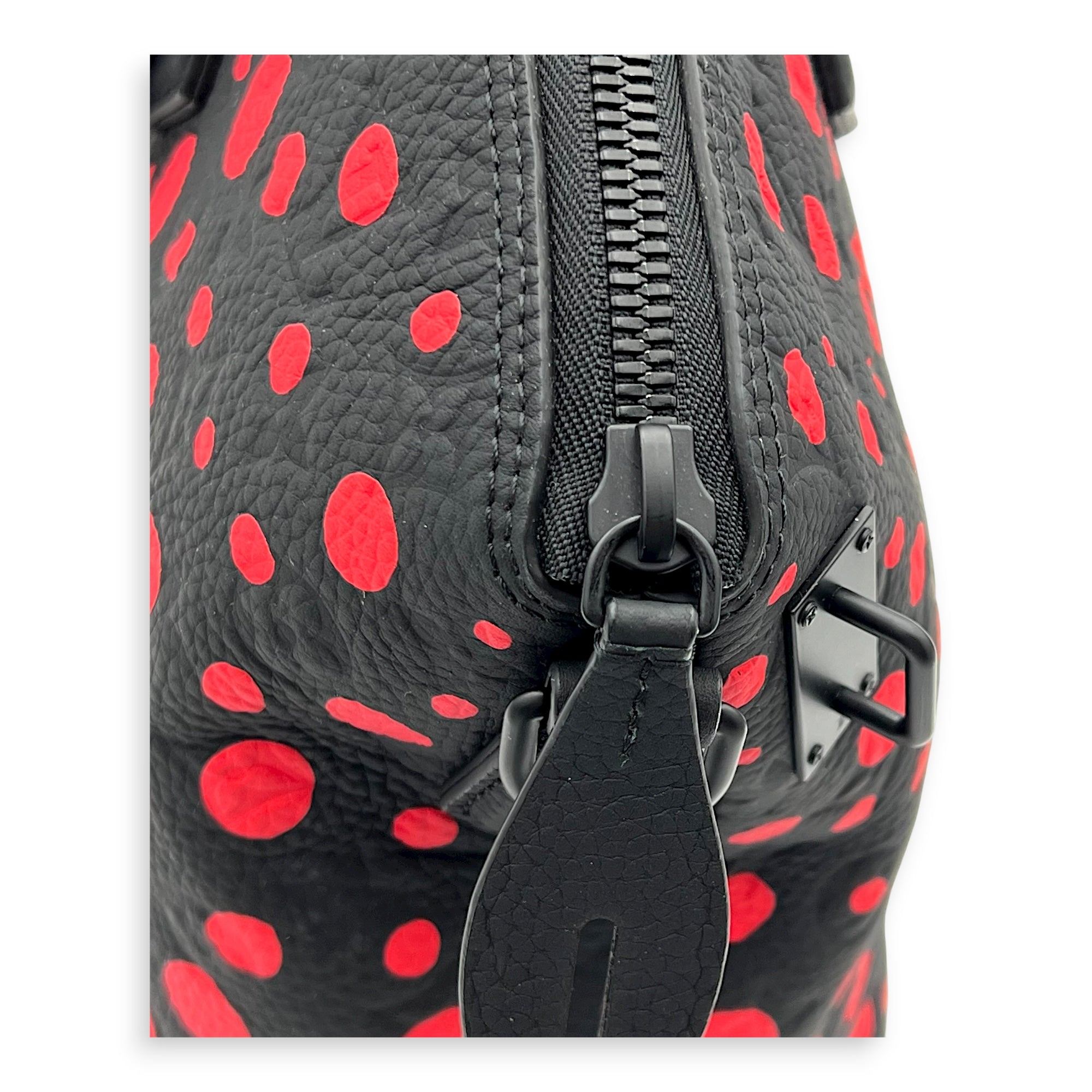 Lockit x Yayoi Kusama Top Handle Bag in Empreinte Leather, black hardware - Image 10