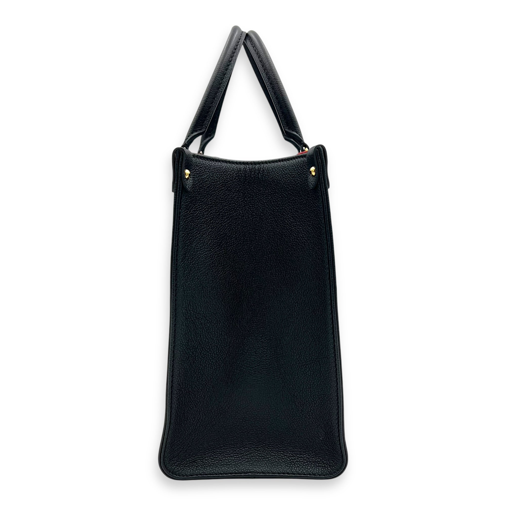 OnTheGo MM Blue Top Handle Bag in Empreinte Leather, Gold hardware - Image 4