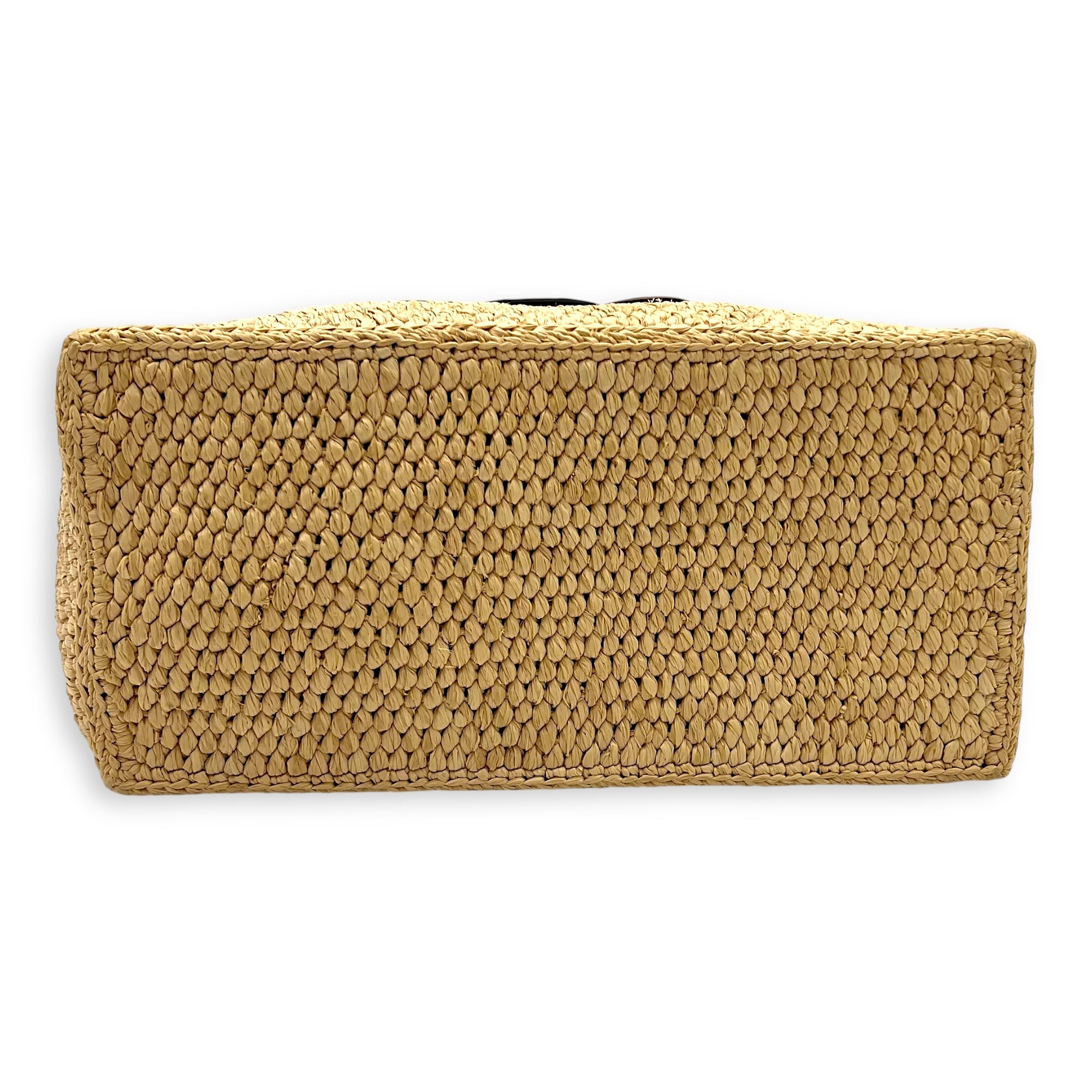 Triomphe Tote Bag Brown in Raffia, Gold hardware - Image 6