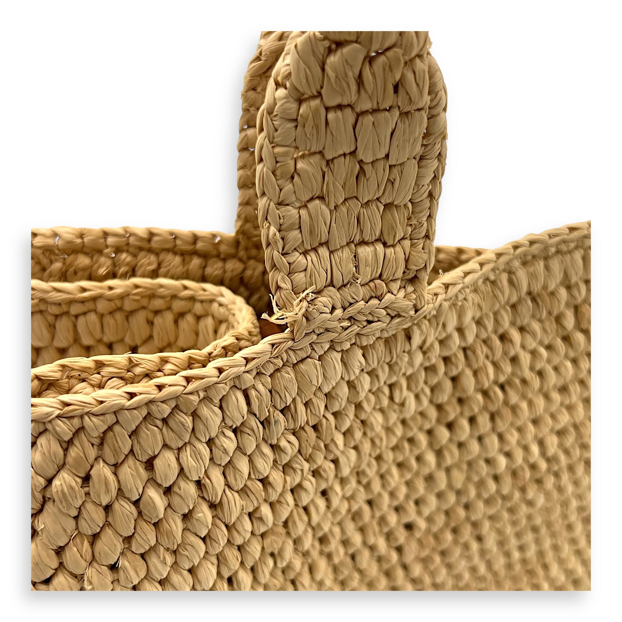 Triomphe Tote Bag Brown in Raffia, Gold hardware - Image 11