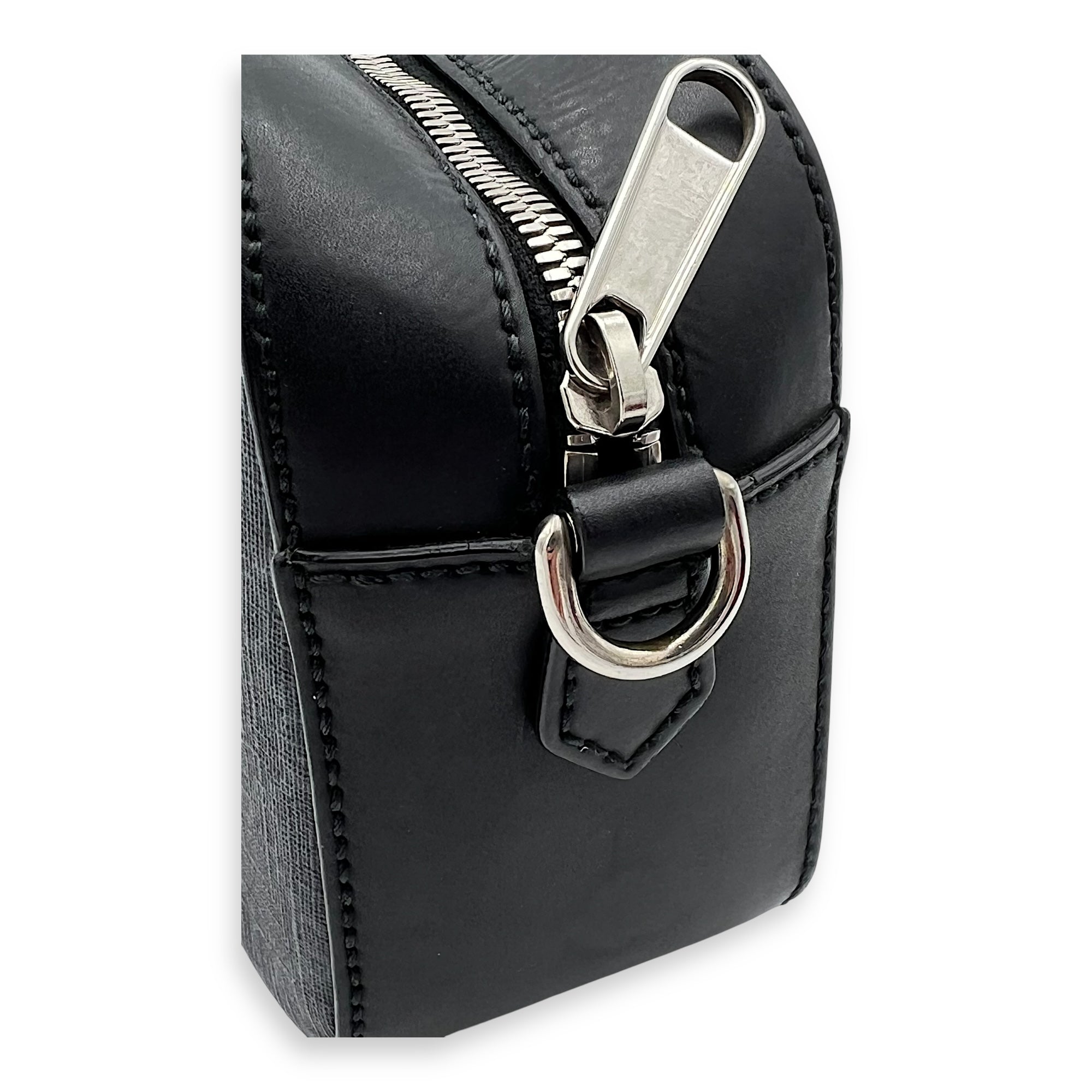 GG Supreme Crossbody Bag Grey in Monogram Coated Canvas, Silver hardware - Image 9