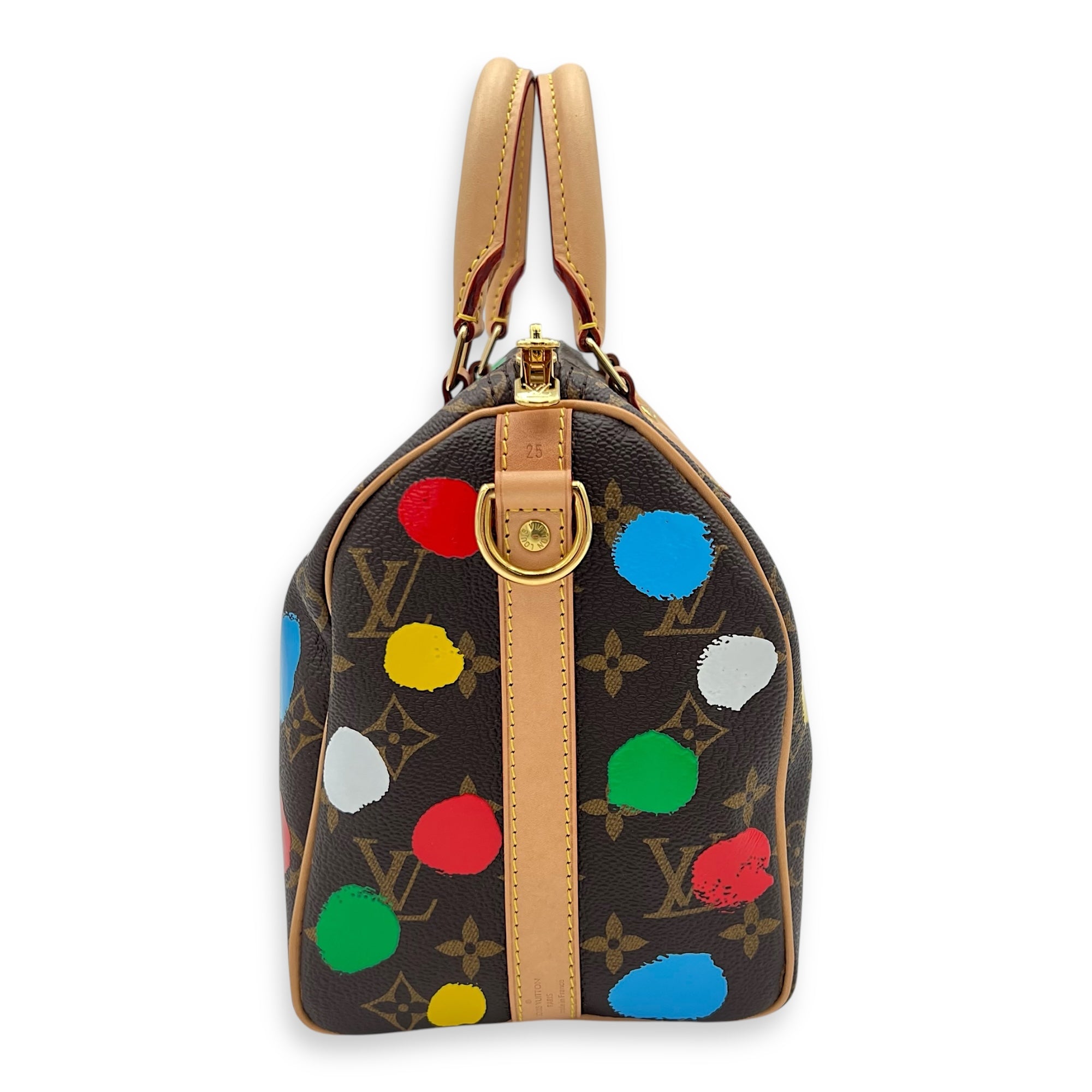 X Yayoi Kusama 25 Multi-colour Top Handle Bag in Monogram Coated Canvas, Gold hardware - Image 4