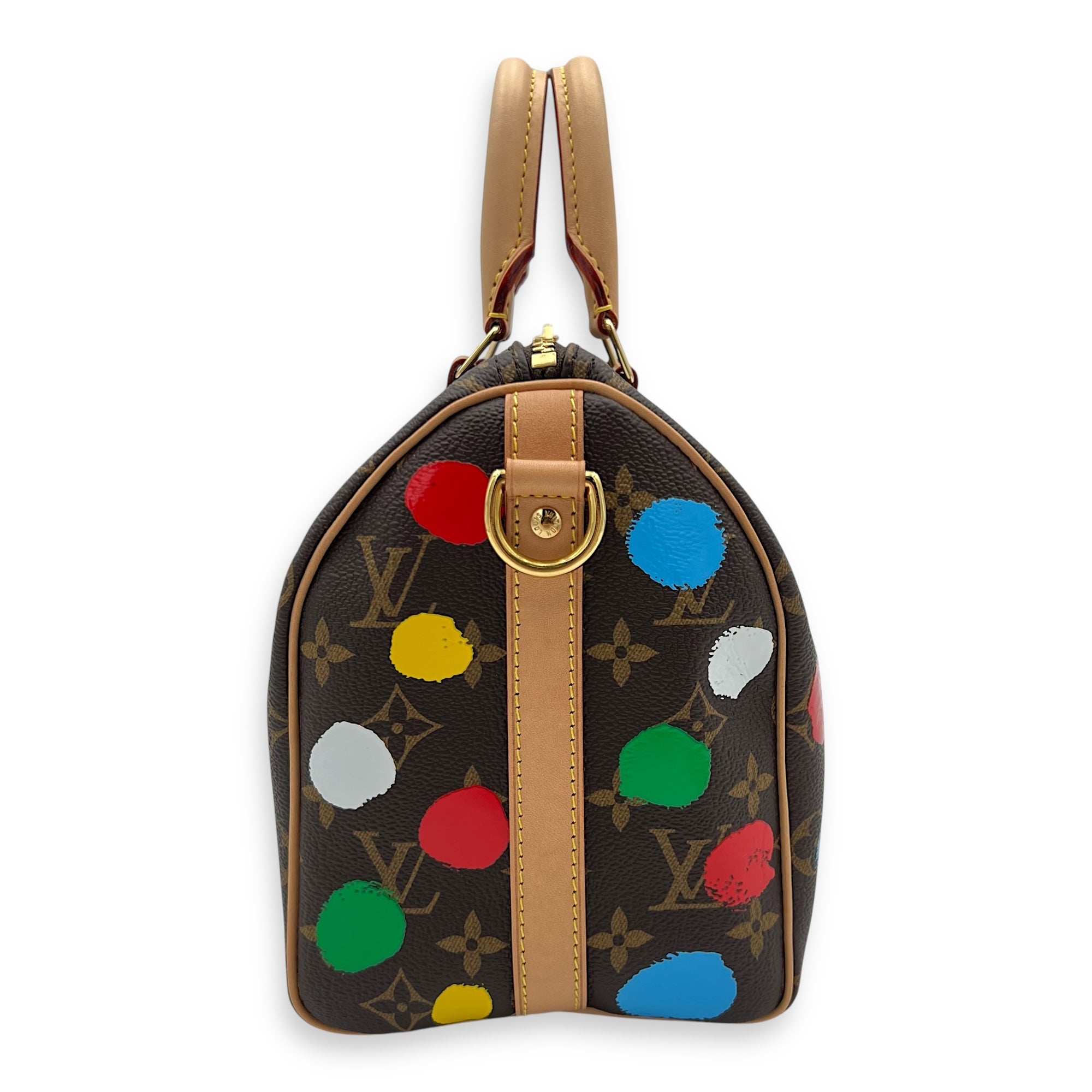 X Yayoi Kusama 25 Multi-colour Top Handle Bag in Monogram Coated Canvas, Gold hardware - Image 5