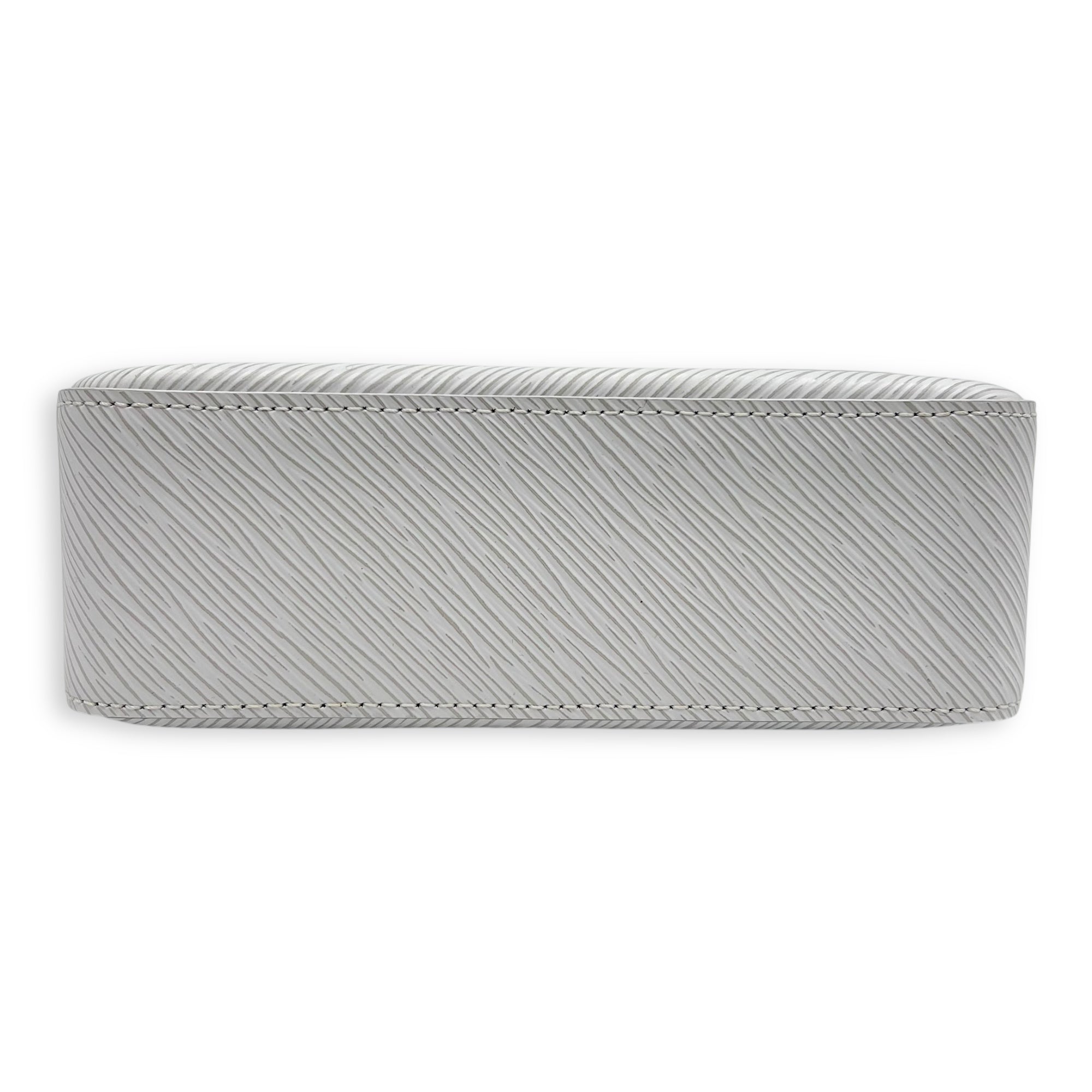 Marellini Shoulder Bag White in Epi Leather, Gold hardware - Image 6