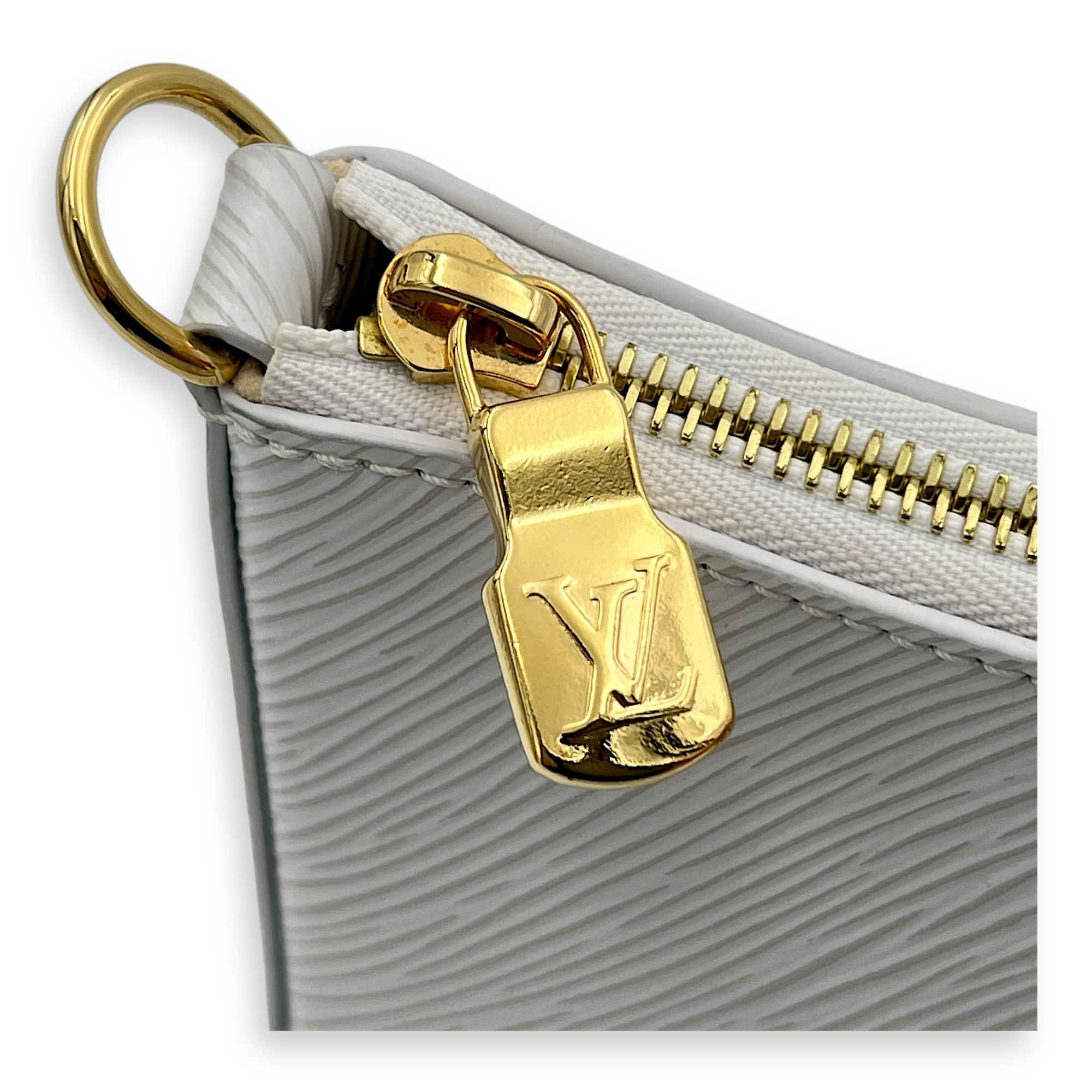 Marellini Shoulder Bag White in Epi Leather, Gold hardware - Image 7